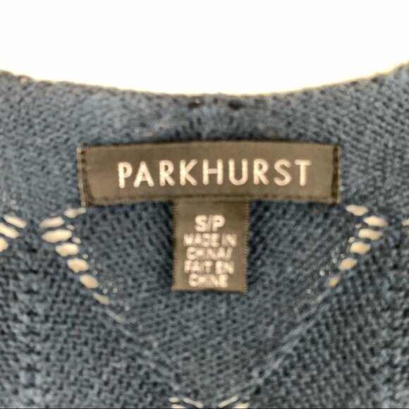Parkhurst Textured Blue Long Sleeve Sweater - Picture 3 of 9